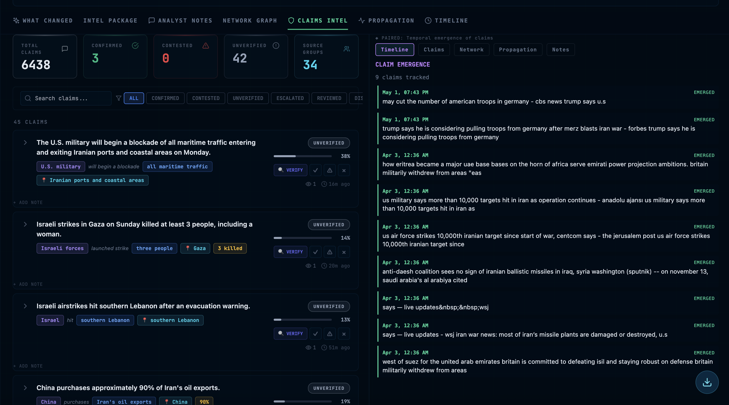 Claims Intelligence — Extraction + Temporal Tracking